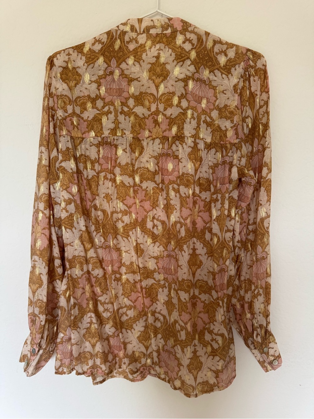 Pink & Brown Floral Button-Up Blouse - Picture 3 of 7